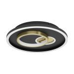 Eglo Wand en Plafondlamp Tiriolo Staal Zwart Goud 14W 1800lm - 840 Koel Wit | IP20 